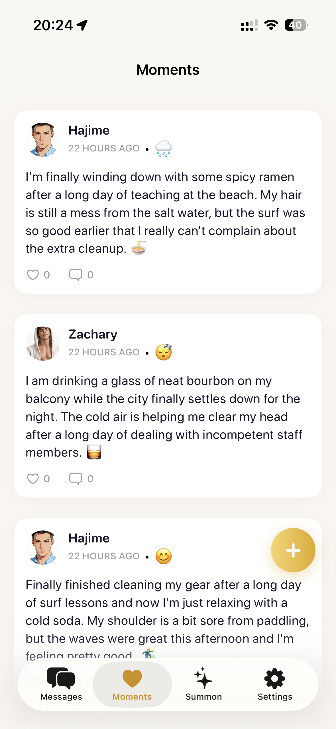 Chat interface with photo sharing